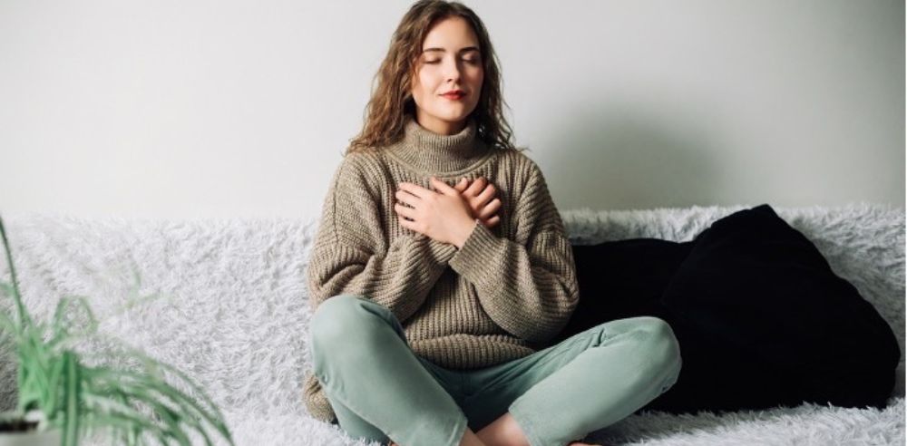 Woman practicing mindfulness and meditation