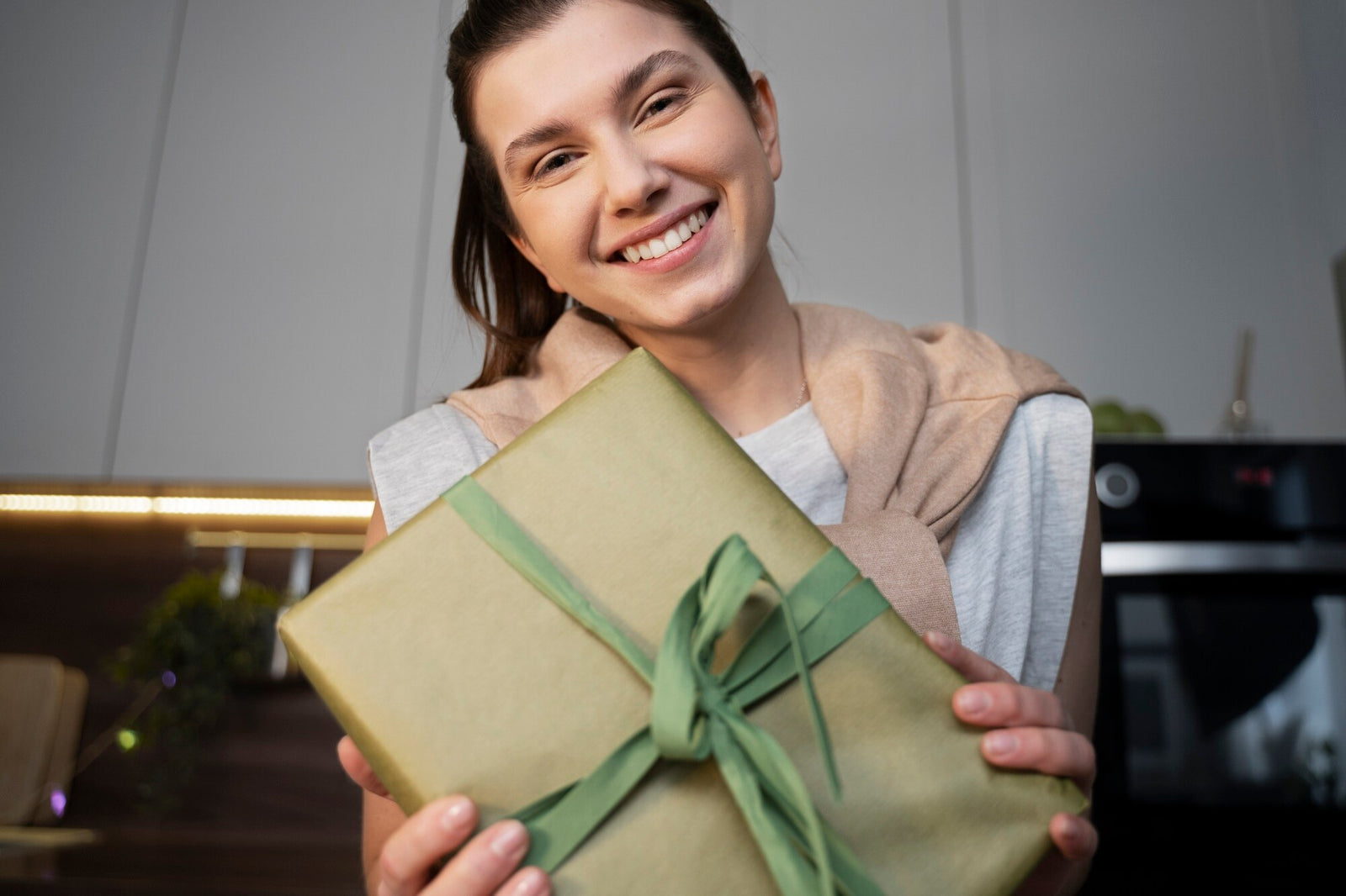 Woman with a Gift Box