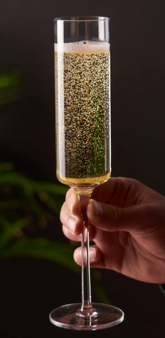 Viski - Laurel Crystal Champagne Flutes, Set of 2