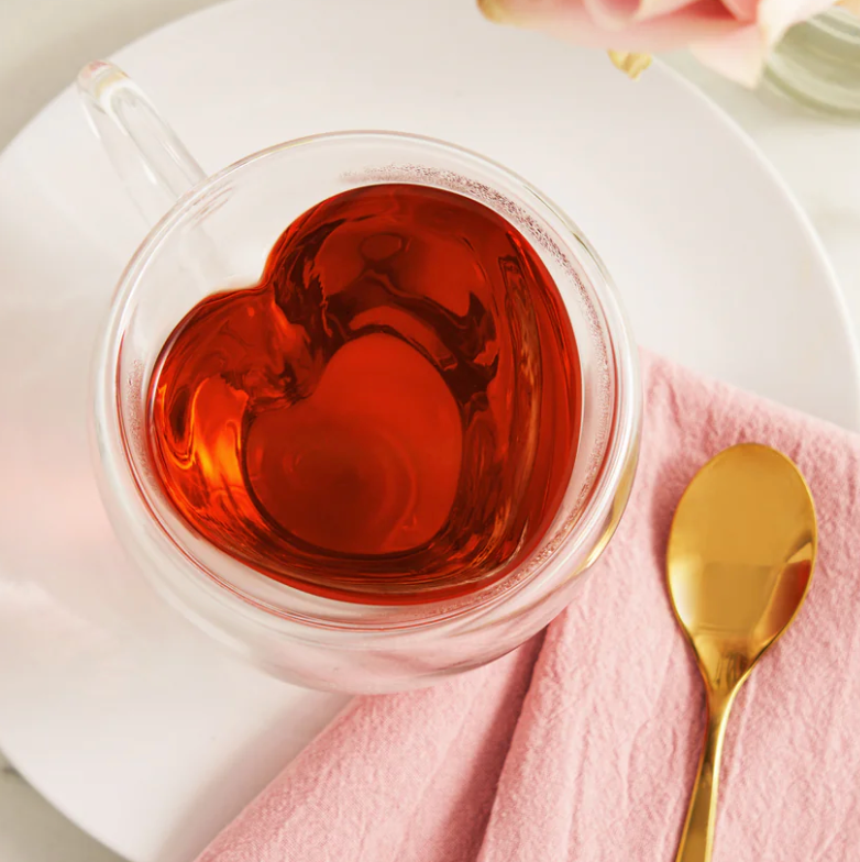 Kendall Heart Double Walled Glass Mug