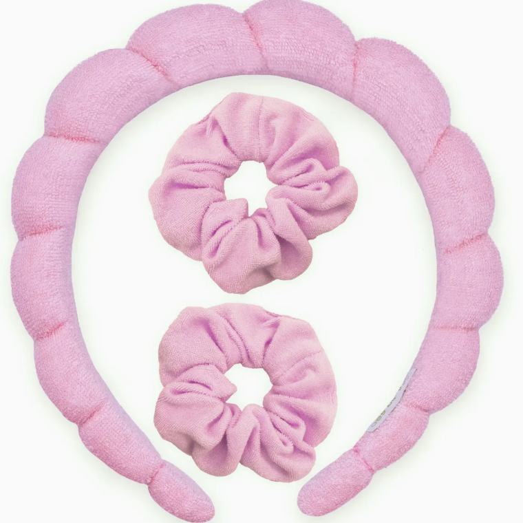 Pink Spa Headband &amp; Wristband Set