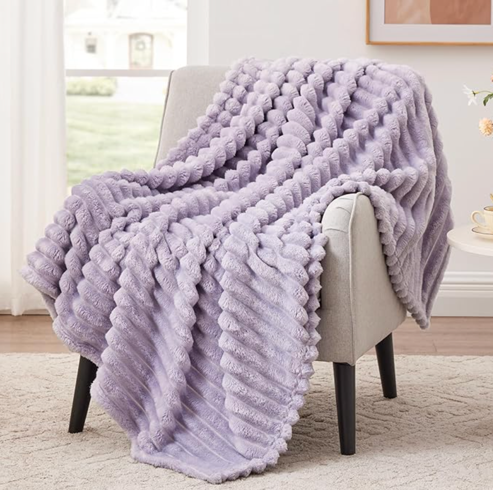Fluffy Purple Fleece Blanket