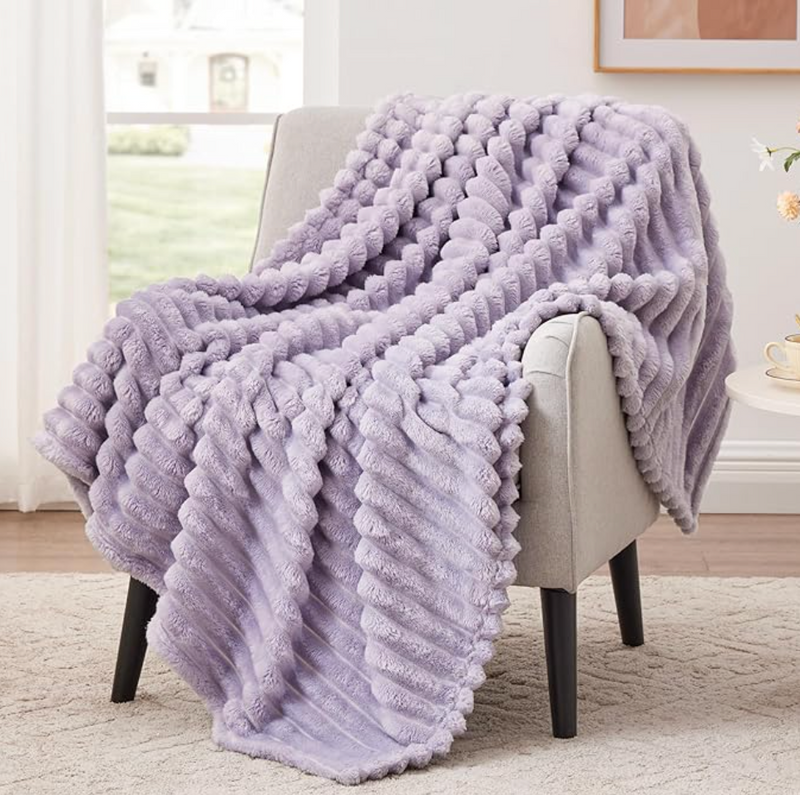 Fluffy Purple Fleece Blanket