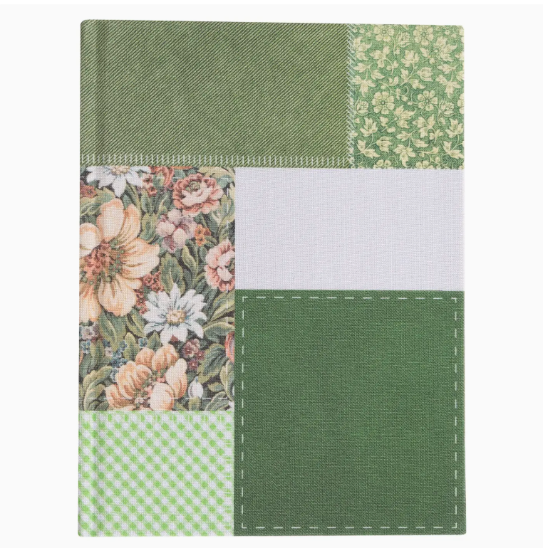 Green Patchwork Fabric Hardcover Journal