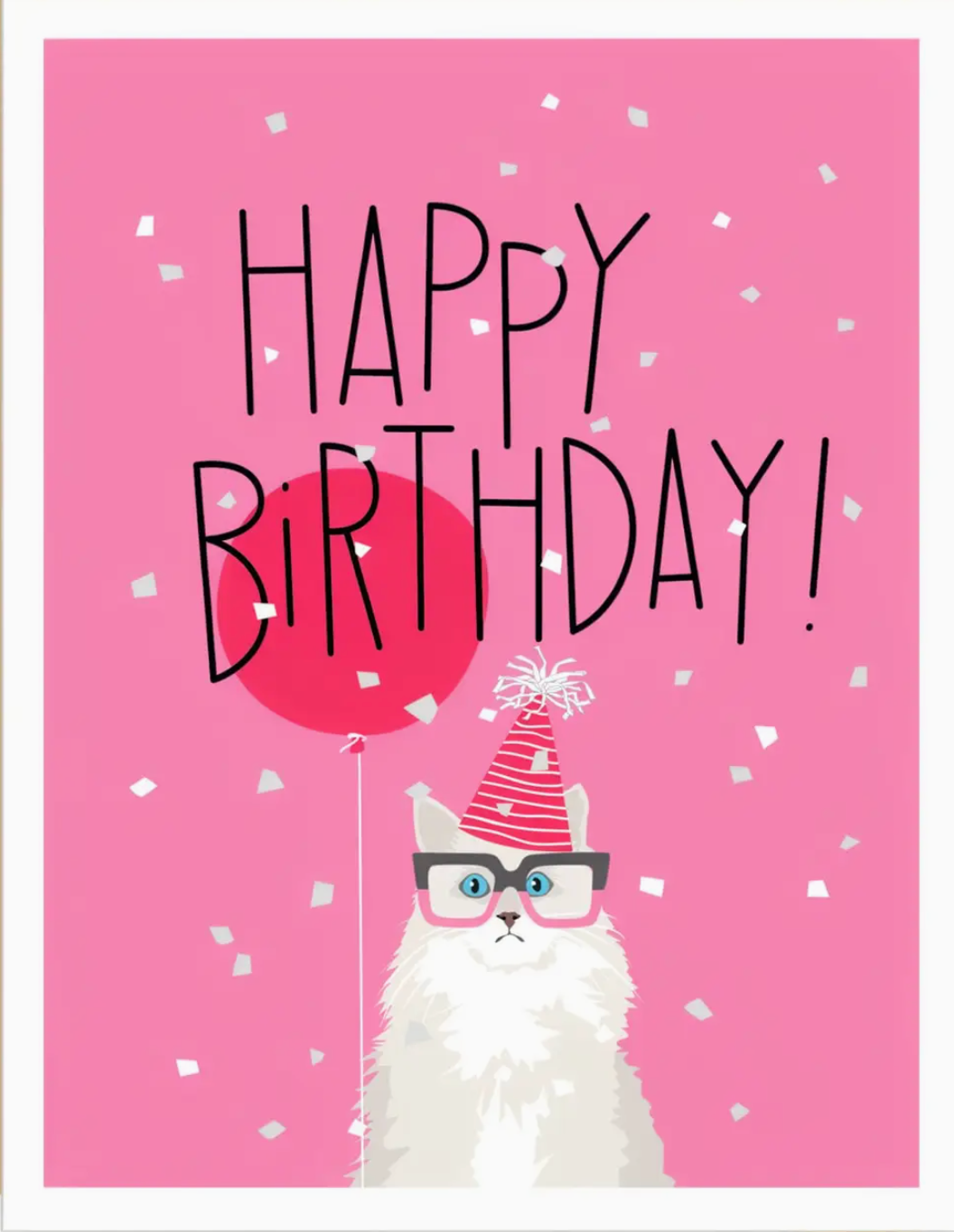 Birthday Cat with Glasses - Bestseller