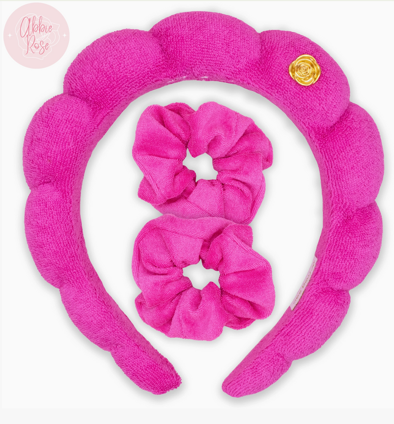 Pink Spa Headband &amp; Wristband Set